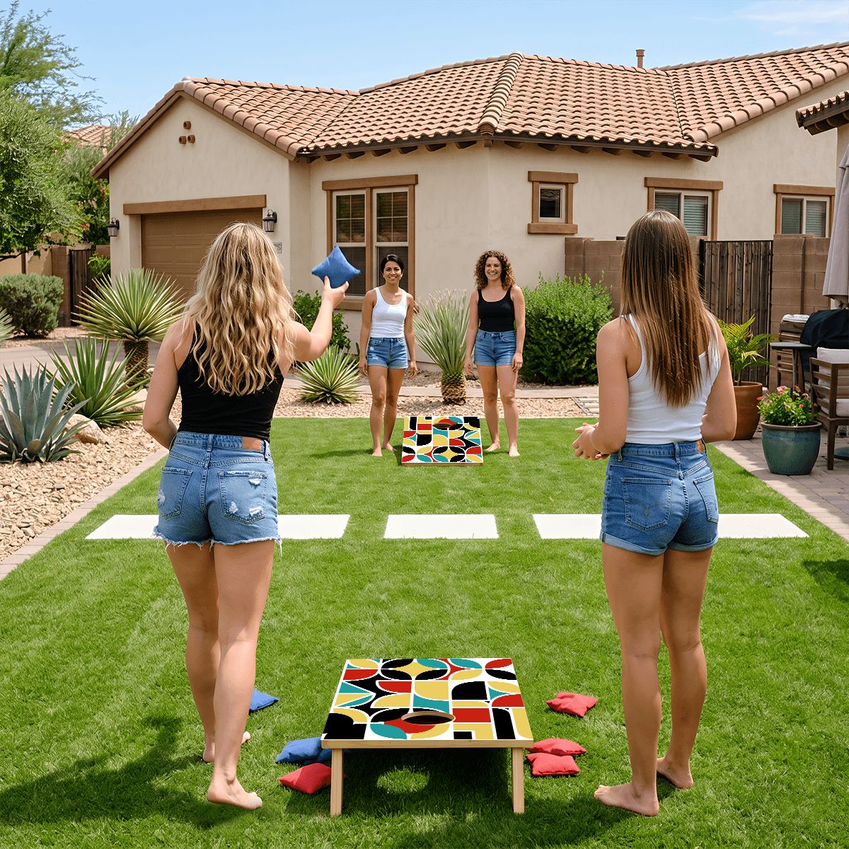 The Modcentric Geometric Designed Cornhole Set 1Pcs