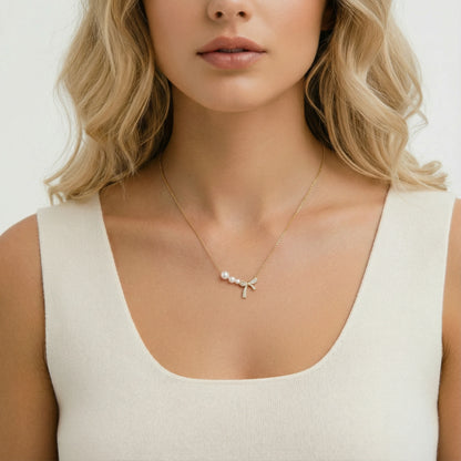 Pearl Preppy Bow Dreams Necklace - Splash Of Mahj And Color Co.
