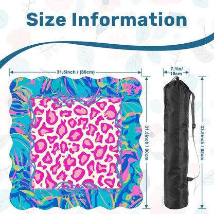 Preppy Pastel Animal Print Scalloped Mahjong Mat