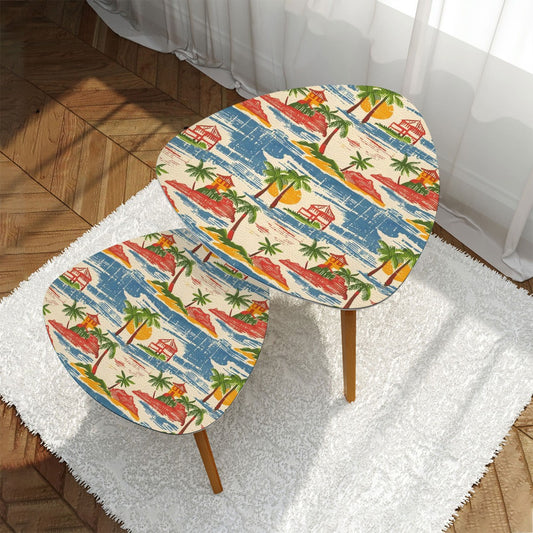 Old Florida Vintage Beach Tropical Heritage Collection Nesting Tables