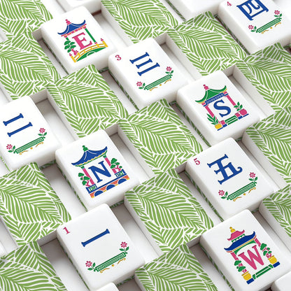 Tropical Paradise American Mahjong Chinoiserie Pastel Tiles And Carry Case - Splash Of Mahj And Color Co.
