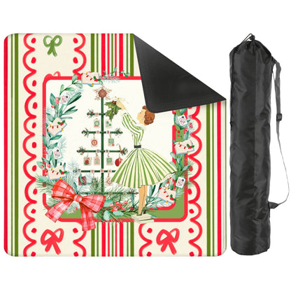 Mahjong Christmas Mat, Books Nooks Nostalgic Vintage Christmas - Splash of Color Co.
