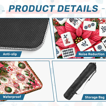 Leopard Luxe Poinsetta Mahjong Christmas Mat
