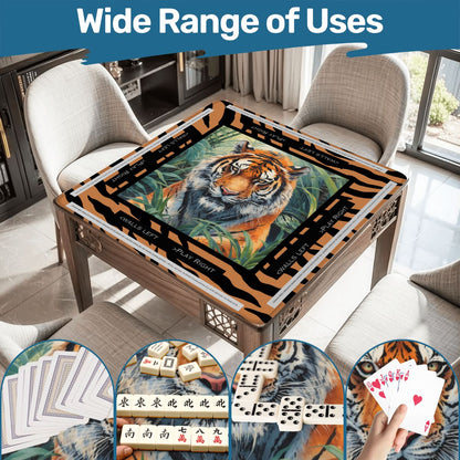 Rumble In The Jungle Tiger Print Mahjong Mat With Instructions - Splash of Color Co.