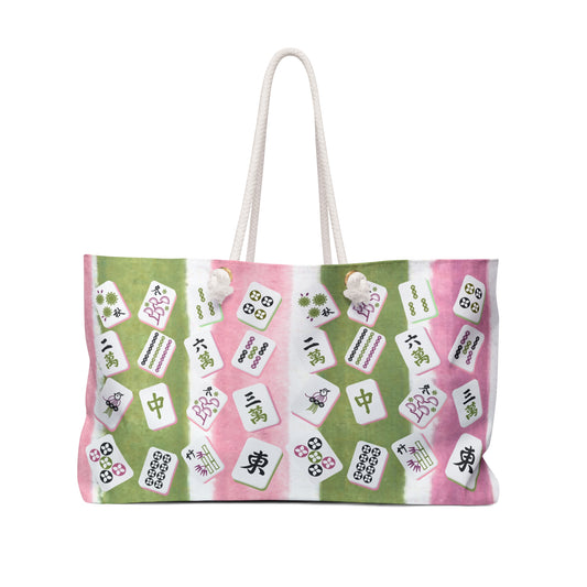 Charming Mahjong Tote Bag Weekender Bag, Stylish Travel Tote, Unique Gift for Gamers, Perfect for Weekend Getaways, Trendy Gym Bag