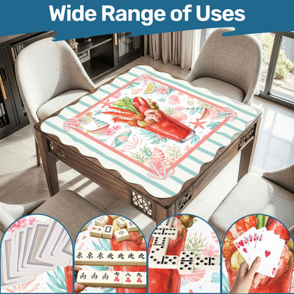 The Charleston Bloody Mary Coastal Scalloped Mahjong Mat - Splash of Color Co.