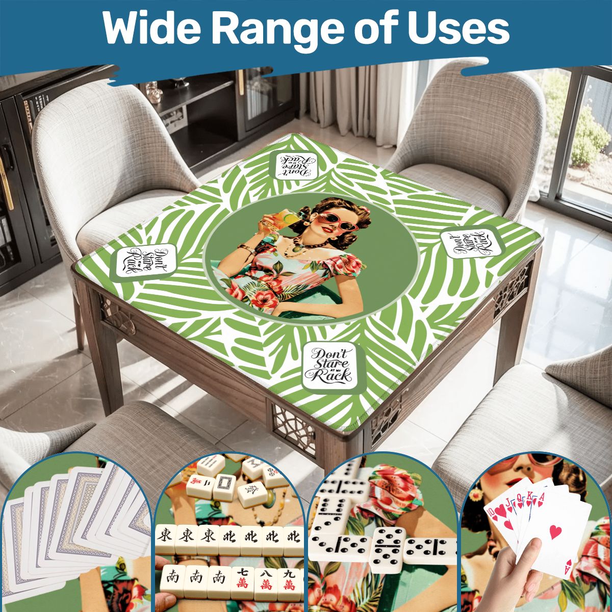 Funny Mahjong Mat, Don't Stare At My Rack - Splash of Color Co.