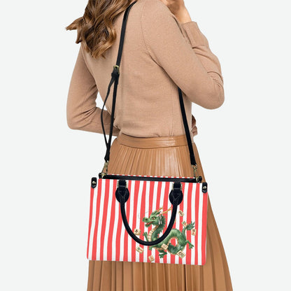 Summer Dragon Preppy Coral Striped Handbag/Shoulderbag