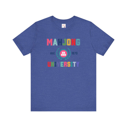 Mahjong University Unisex Tee, Fun Graphic T-Shirt, Perfect for Casual Wear Game Nights