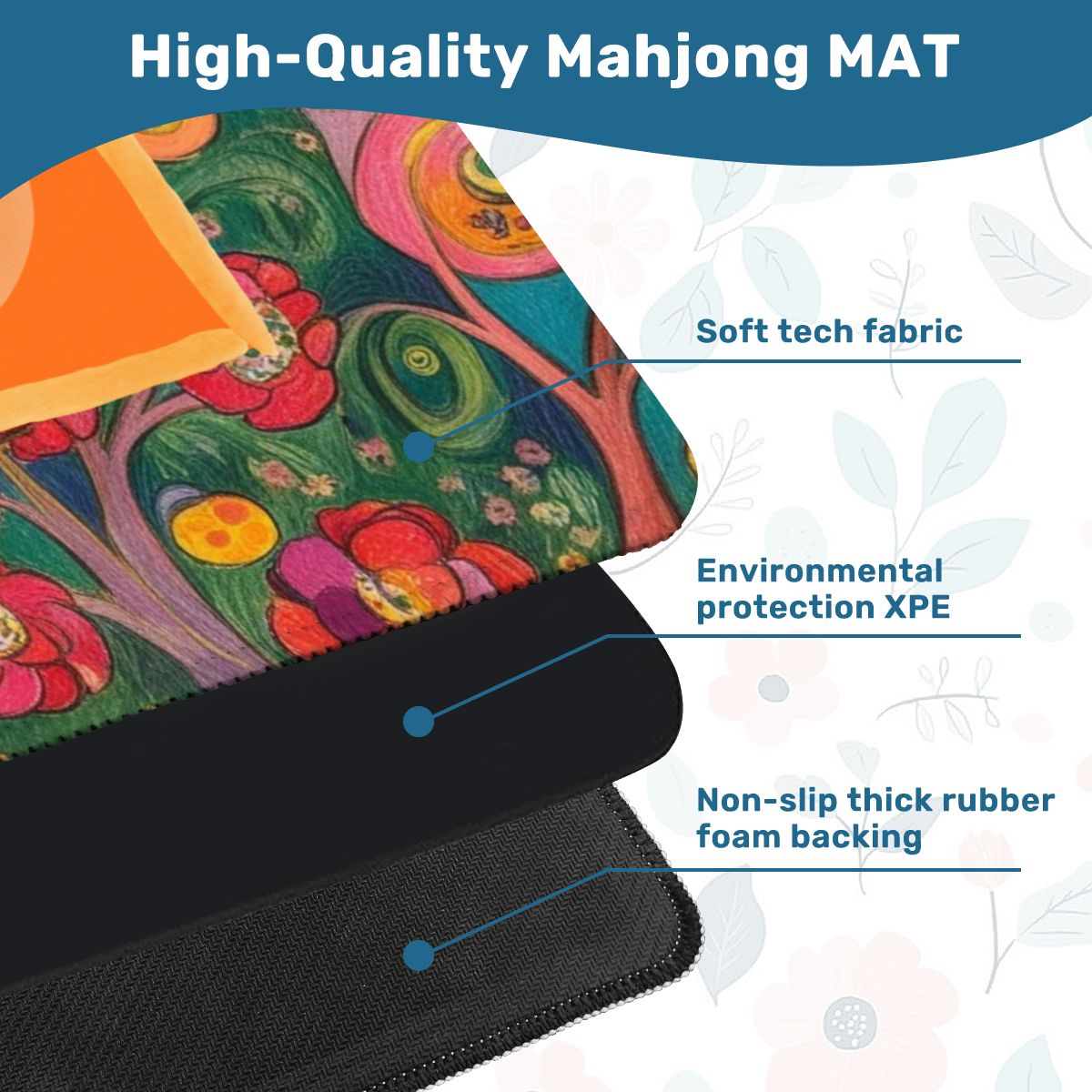 Klimt Watercolor Abstract Designed Mahjong Mat - Splash Of Mahj And Color Co.
