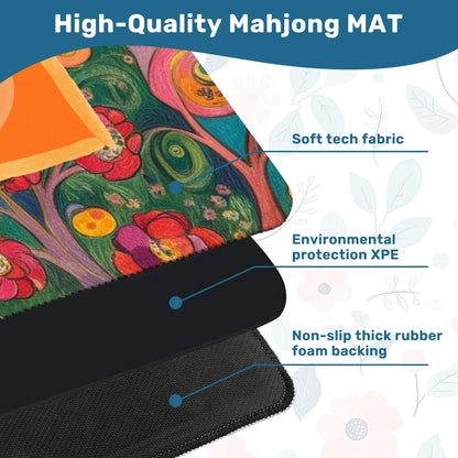 Klimt Watercolor Abstract Designed Mahjong Mat - Splash Of Mahj And Color Co.