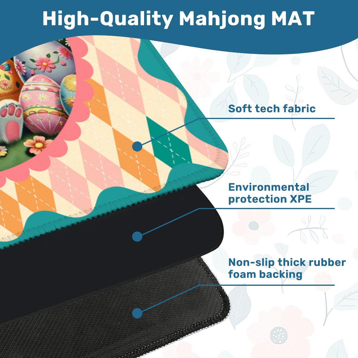 Hippity Hop Spring Bunny Mahjong Mat - Splash of Color Co.