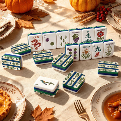 Tuscan Mediterranean Olive Grove Botanical American Mahjong Tiles With Carry Case - Splash Of Mahj And Color Co.
