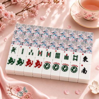 Asian Pagoda American Mahjong Tiles And Carry Case