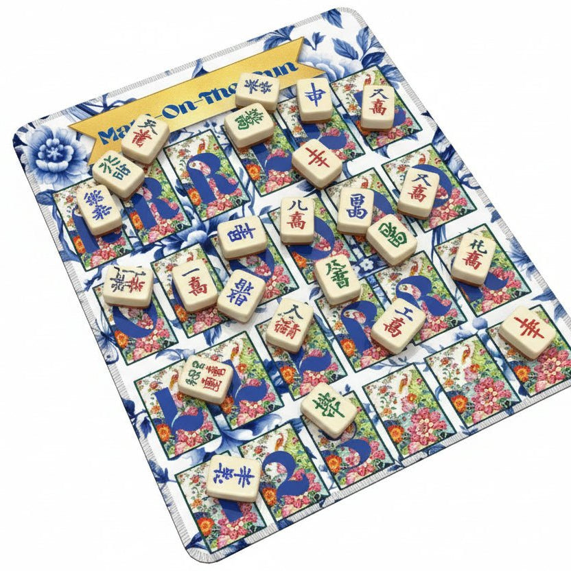 Mahj On The Run Floral Tobacco Leaf Chinoiserie Designed Solo Practice Pad - Splash of Color Co.