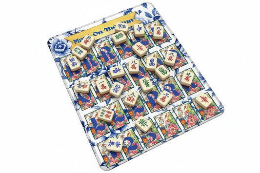 Mahj On The Run Floral Tobacco Leaf Chinoiserie Designed Solo Practice Pad - Splash of Color Co.