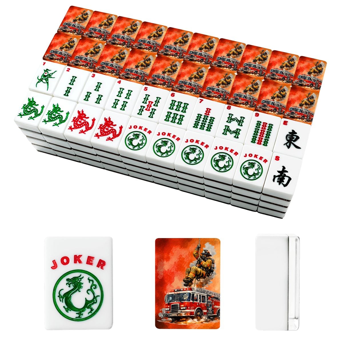 Firefighter American Mahjong Tiles And Carry Case