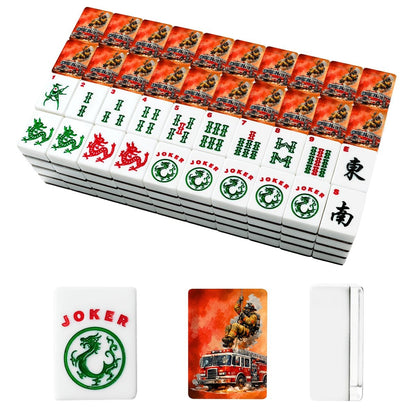 Firefighter American Mahjong Tiles And Carry Case