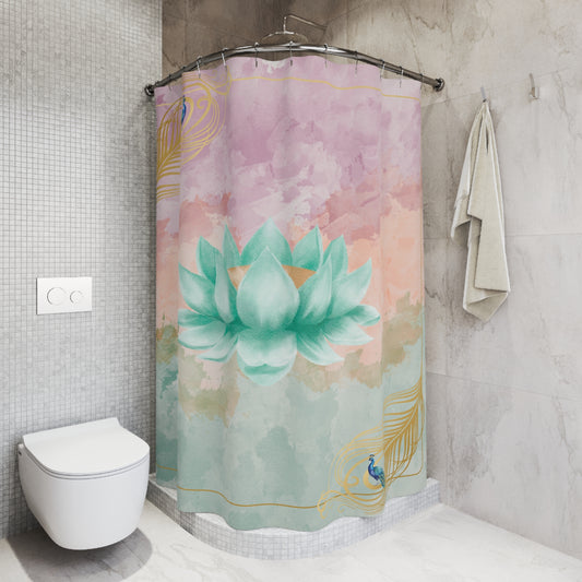 Lotus Bloom Shower Curtain, Serene Bathroom Decor, Eco-Friendly Home, Zen Oasis, Floral Design, Gift for Nature Lovers