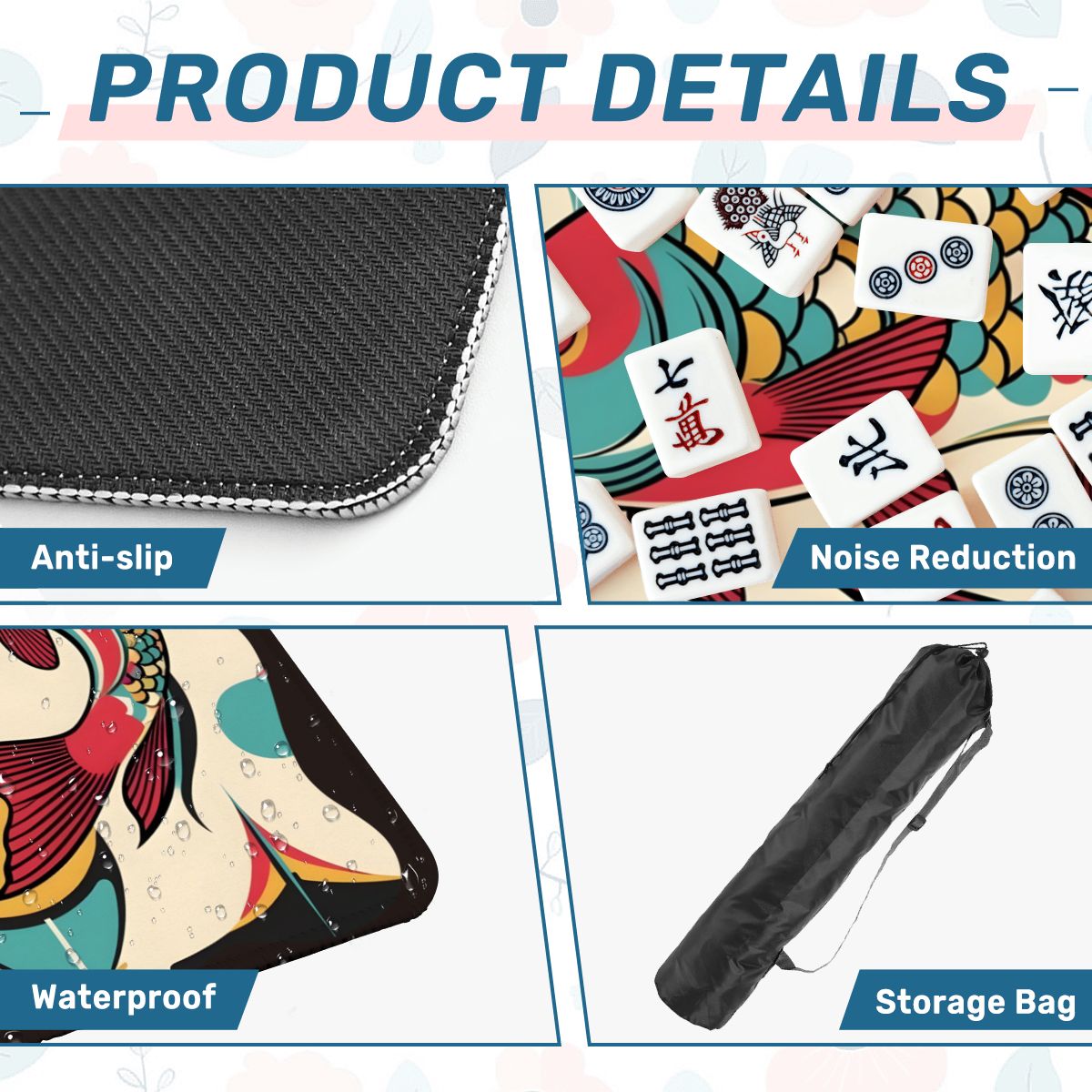 Lucky Fin Modern Mahjong Mat - Splash of Color Co.