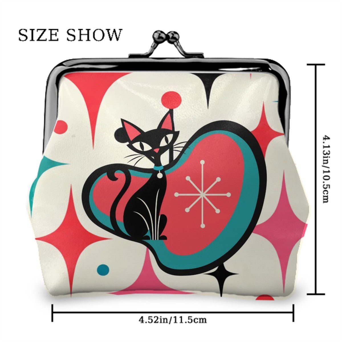 The CAT'S Meow Women's Leather Kiss Lock Coin Purse - Splash Of Mahj And Color Co.