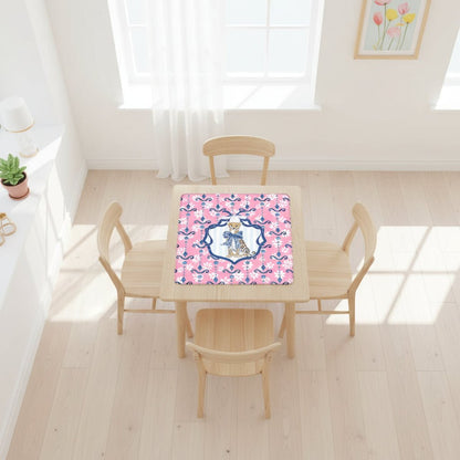 Charleston Cheetah Preppy Pink Floral Mahjong Mat - Splash of Color Co.