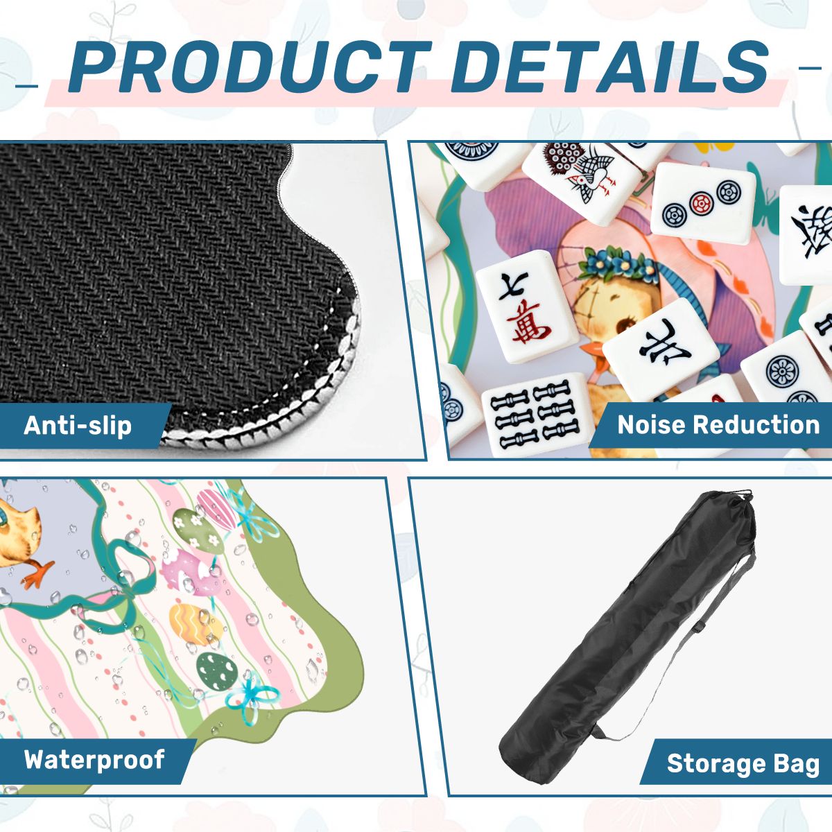 Spring Easter Chic Scalloped Mahjong Mat - Splash of Color Co.