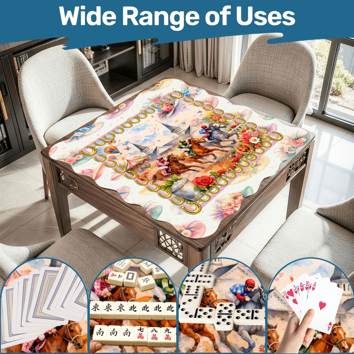Kentucky Derby Scalloped Mahjong Mat - Splash of Color Co.