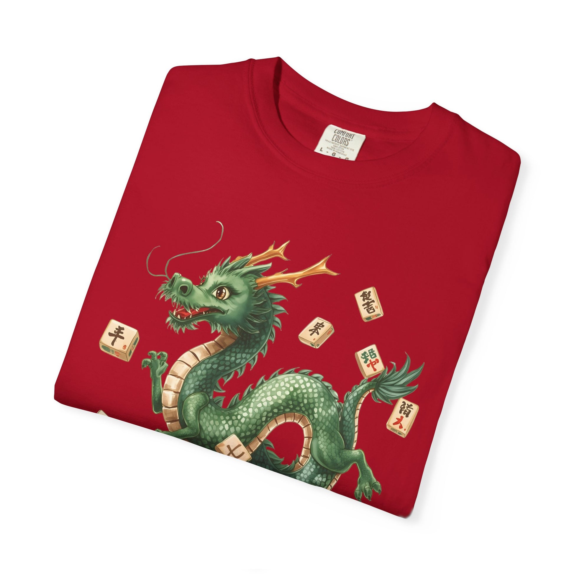Mahjong Dragon T-Shirt — Vintage Green Dragon Mahjong Tiles Tee - Splash of Color Co.