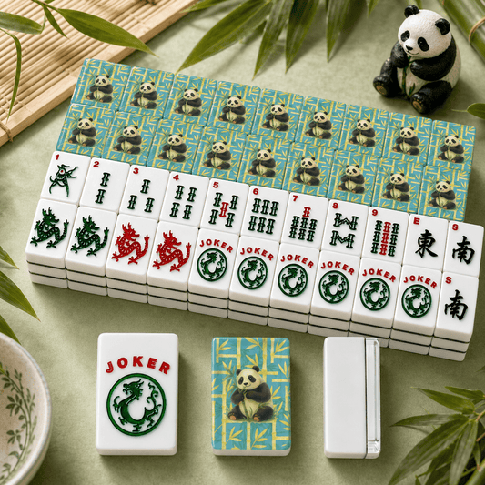 Bamboo Panda Bear American Mahjong Tiles And Carry Bag - Splash of Color Co.