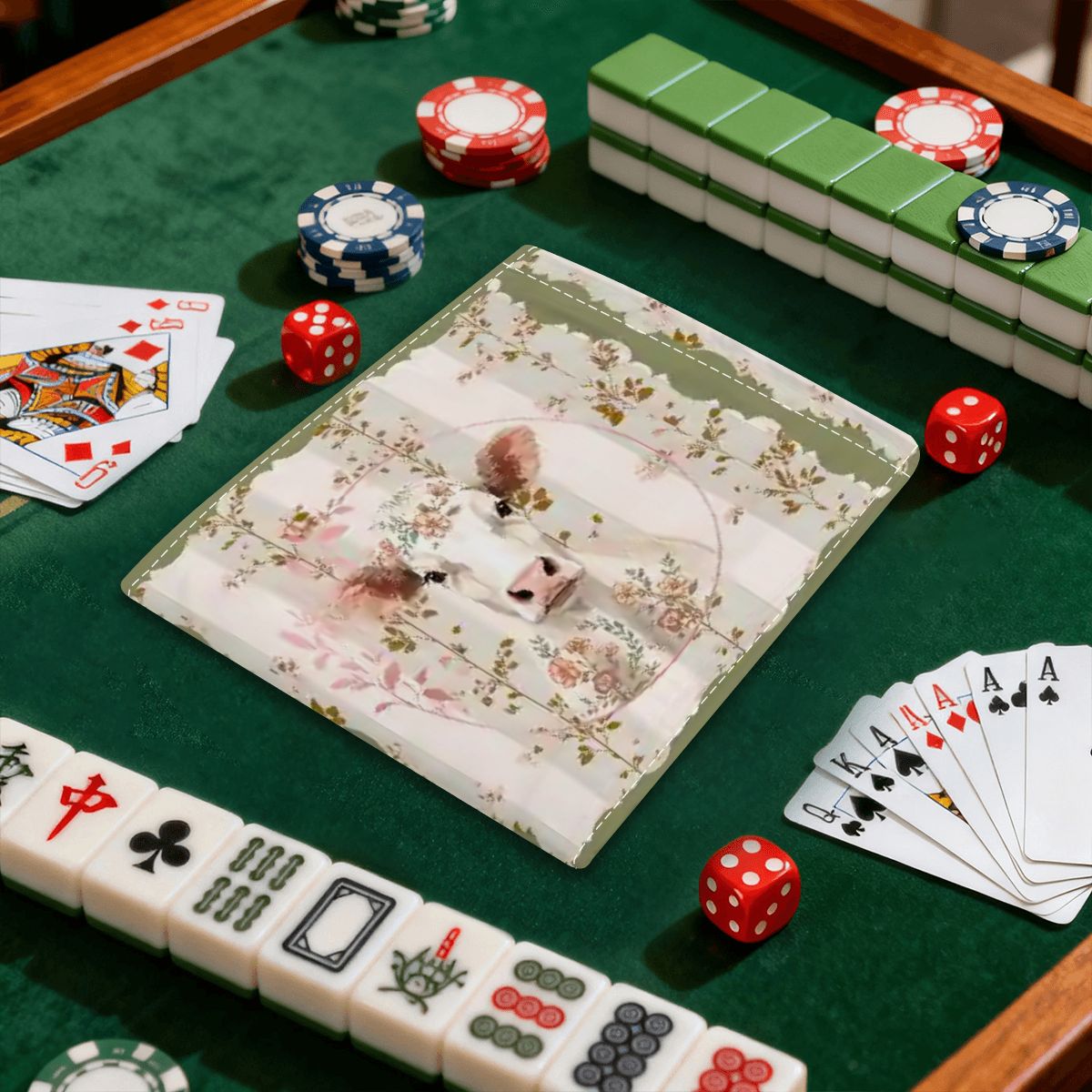 Laugh Until the Cows Come Home 4 Mahjong Card Holder with Line Finder - Splash of Color Co.