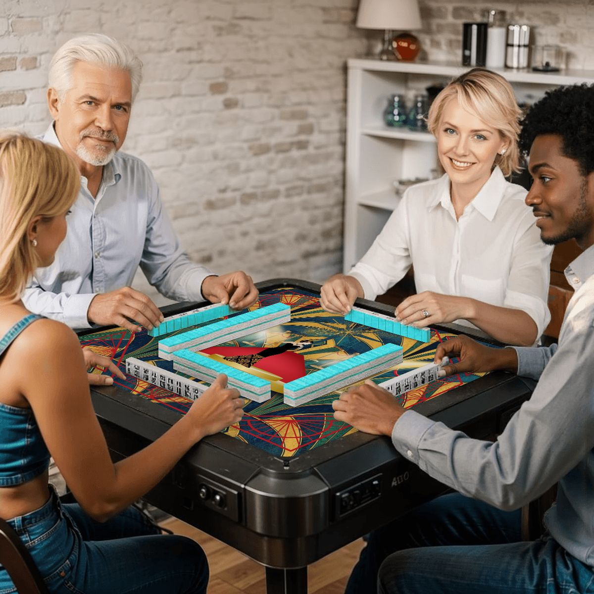 Art Deco Hollywood Regency Mahjong Mat - Splash of Color Co.