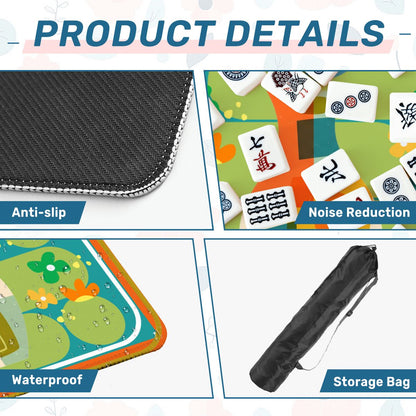 The Modern Four Seasons Mahjong Mat, Orange Teal Green Mahj Mat - Splash of Color Co.