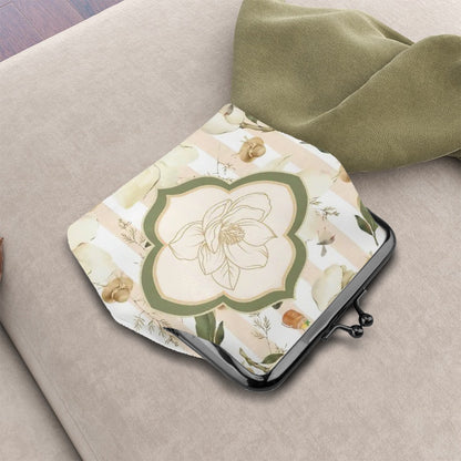 Magnolias And Sweet Tea Women's Leather Kiss Lock Coin Purse - Splash of Color Co.