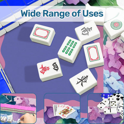 Watercolor Blooming Hydrangeas Scalloped Mahjong Mat - Splash of Color Co.