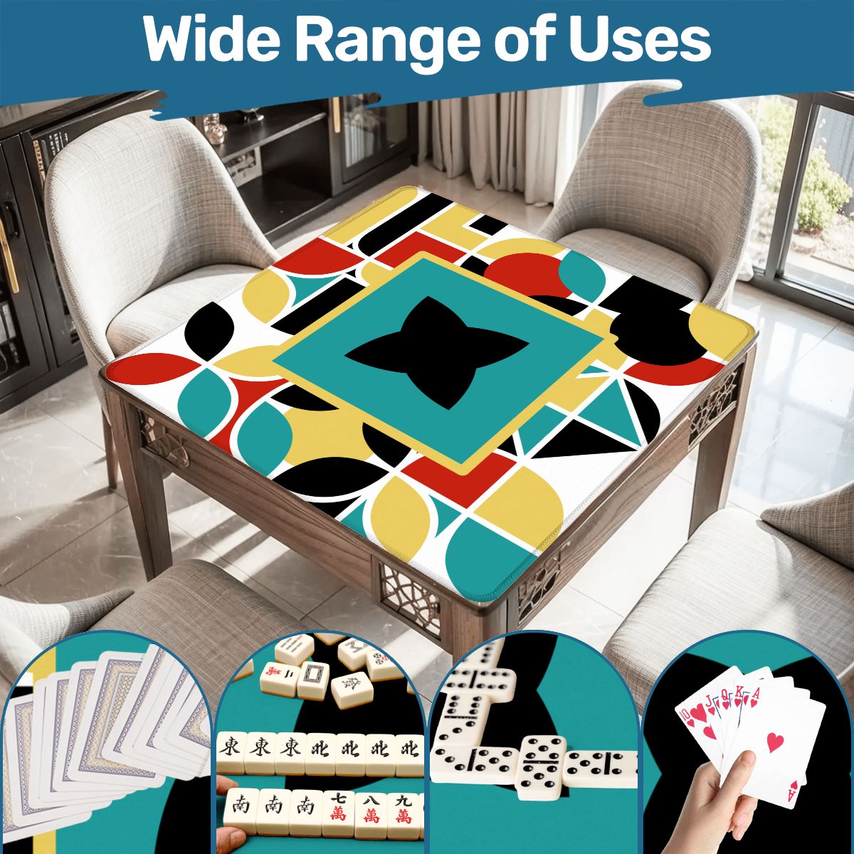 The ModMaxcentric Geometric Mahjong Mat - Splash Of Mahj And Color Co.