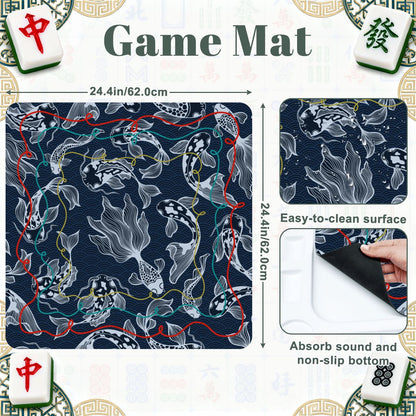 Nautical Koi Fish Foldable Mahjong Table - Splash of Color Co.