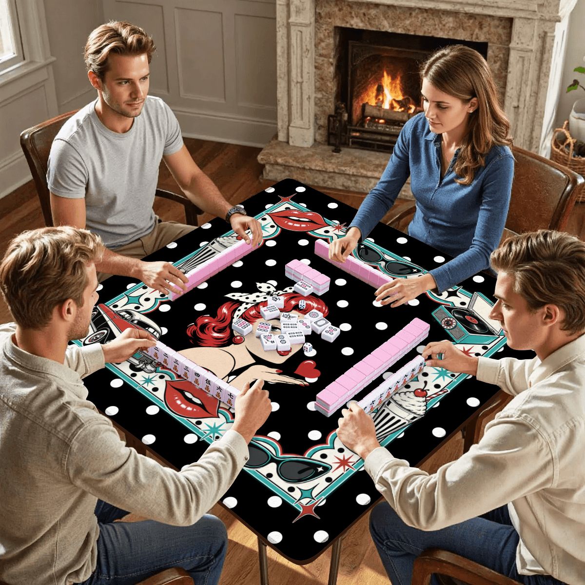 Modcentric 50s Polka Dot Mahjong Mat