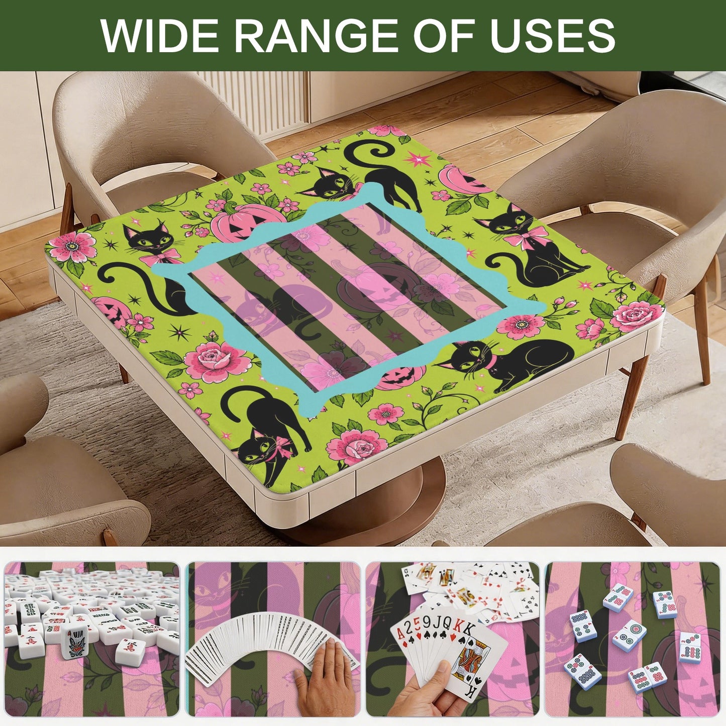 Halloween Kitty Brigade Mahjong Mat 33x33