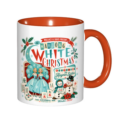Mahjong White Christmas Nostalgic Haynes Sister Holiday Gift Mug