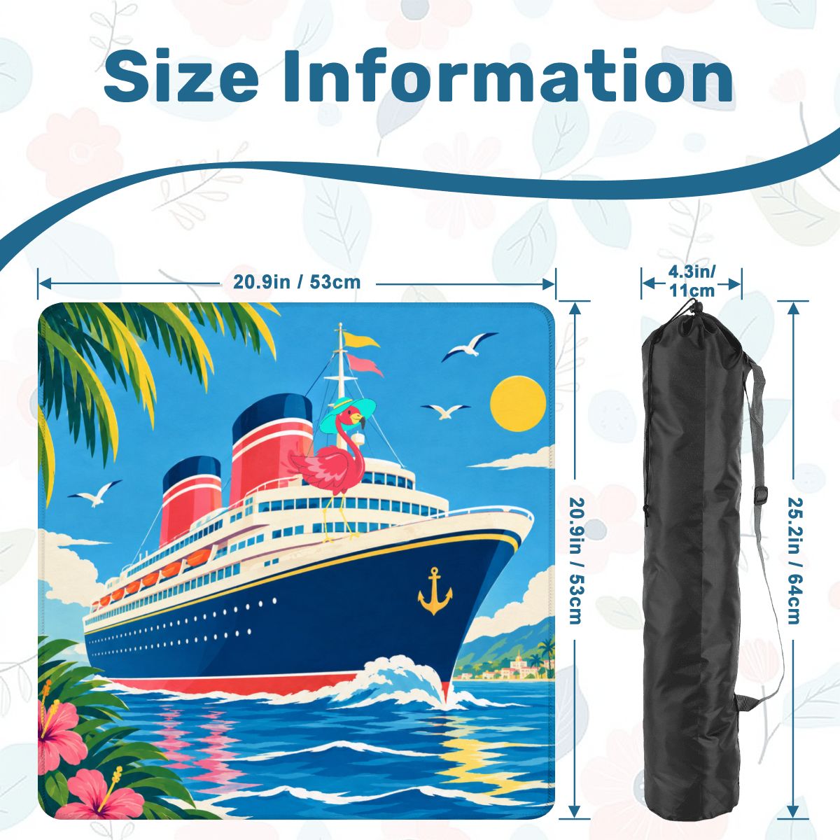 Mini Mahjong Mat, Set To Sail Cruise Designed - Splash Of Mahj And Color Co.
