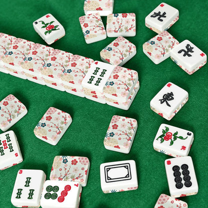 Asian Floral Cherry Blossom American Mahjong Tiles And Carry Case - Splash Of Mahj And Color Co.