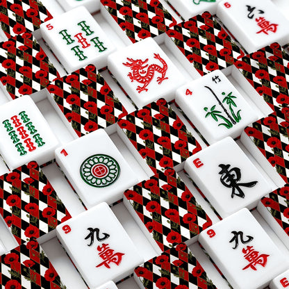Harlequin Romance Red Poppy Play American Mahjong Tiles And Carry Case - Splash Of Mahj And Color Co.