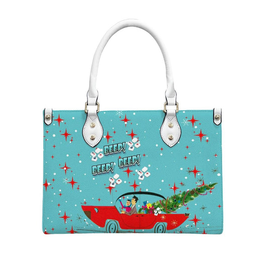 Mahjong Christmas Shoulder Arm Tote Bag, Holiday Nostalgic Whimsy Tote Bag for Women