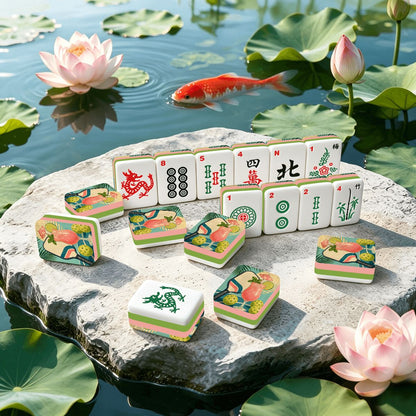 Pickleball Pungs And Pongs 4Layer American Mahjong Tiles Set And Carry Case
