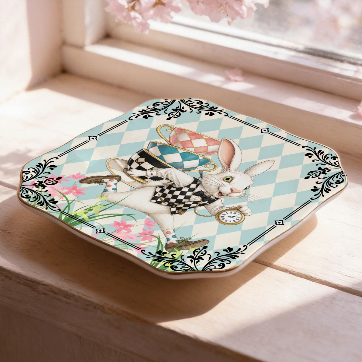 Go Ask Alice Scalloped Ceramic Mahjong Dice Tray