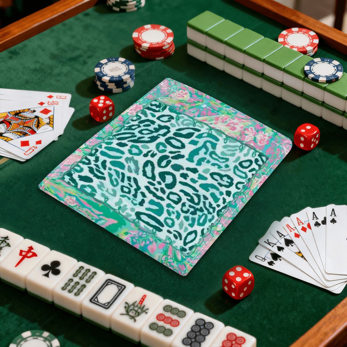 Preppy Pastel Cotton Candy Wild Thing 4 Mahjong Card Holder with Line Finder - Splash of Color Co.