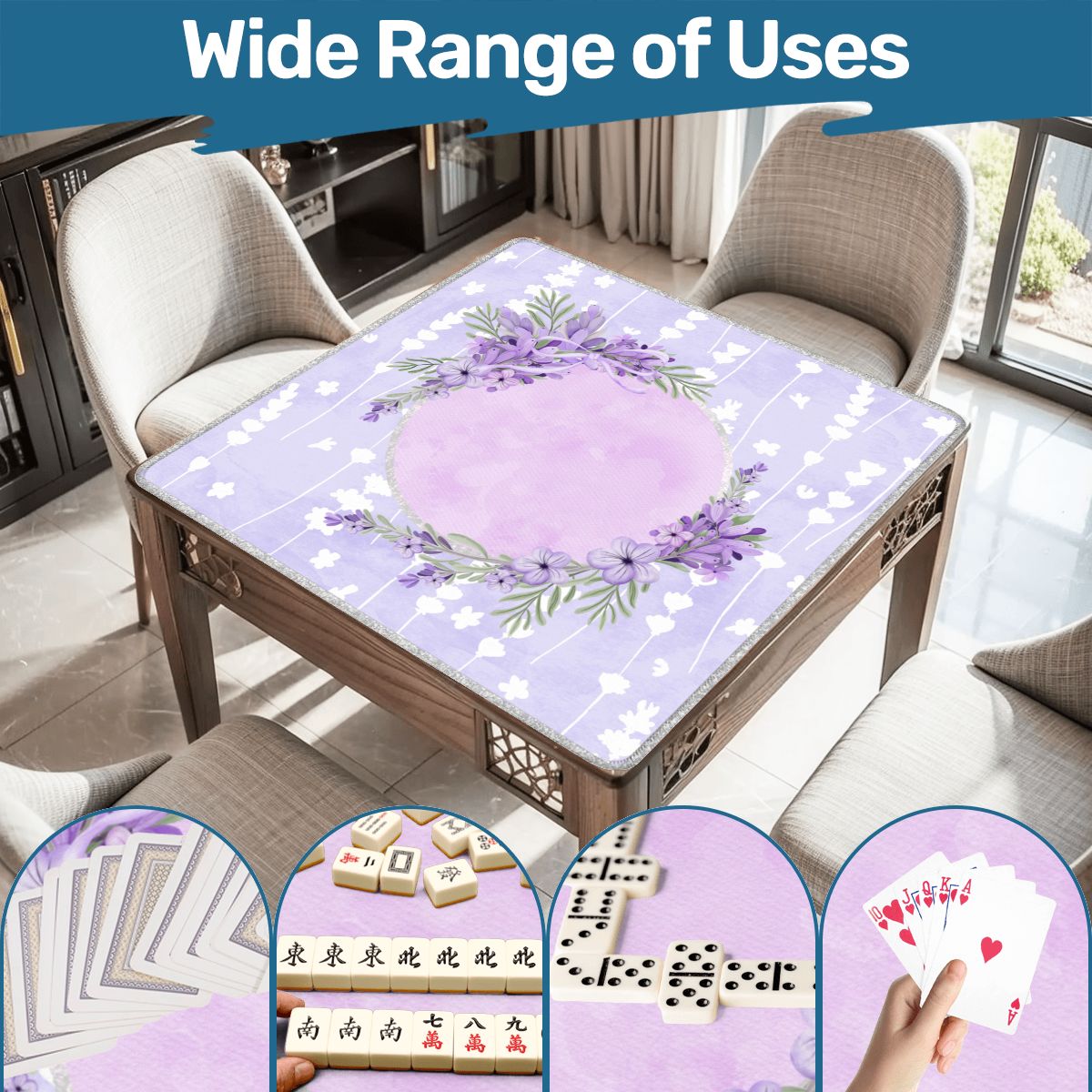 Lovely Lilac, Pale Pastel Purple Mahjong Mat - Splash of Color Co.