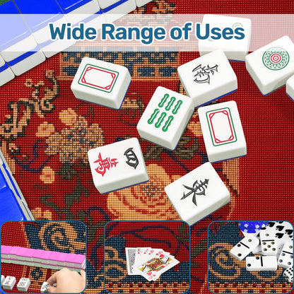 Chinoiserie Ginger Jar Faux Needlepoint Mahjong Mat - Splash of Color Co.