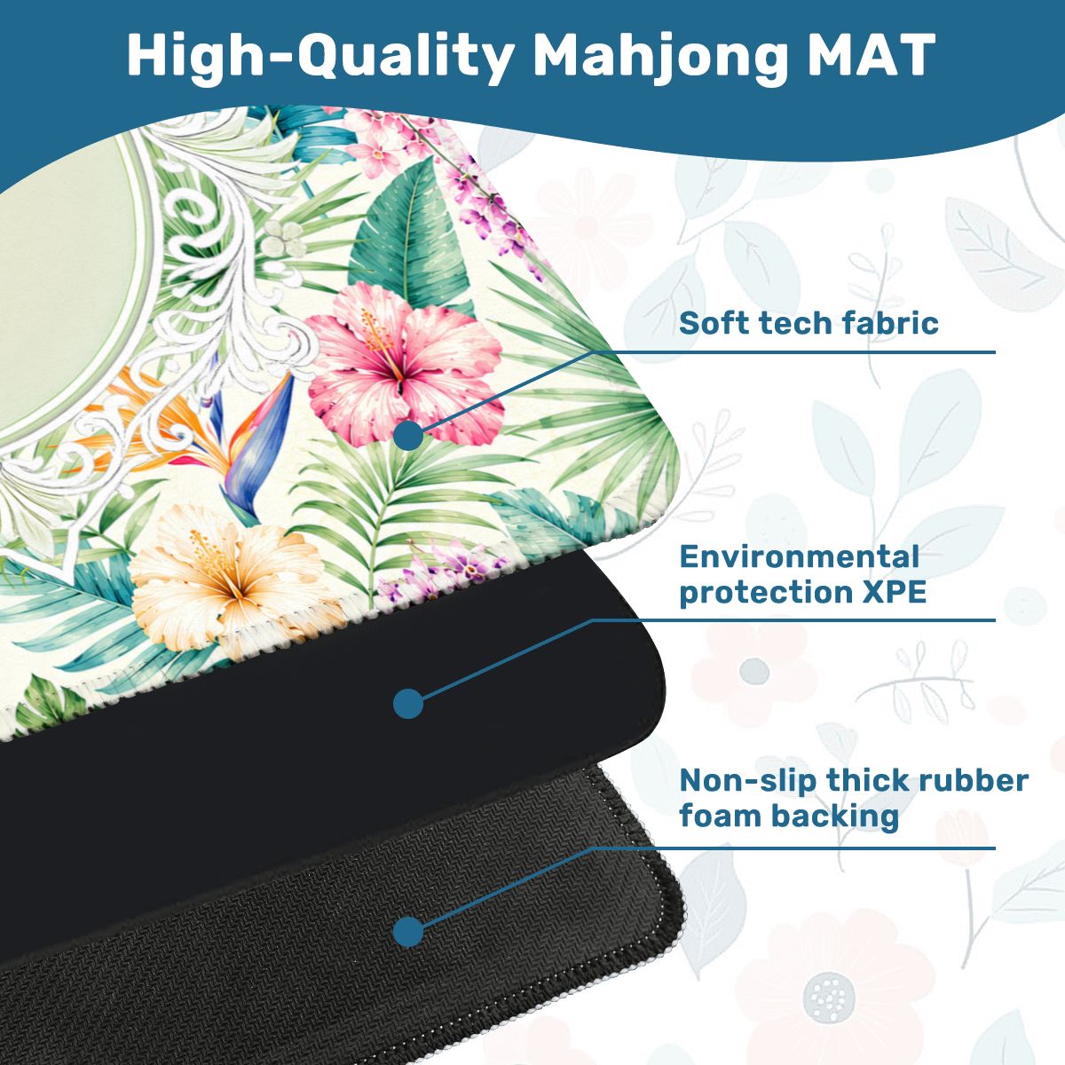 Jungle Love Pastel Chinoiserie Mahjong Mat